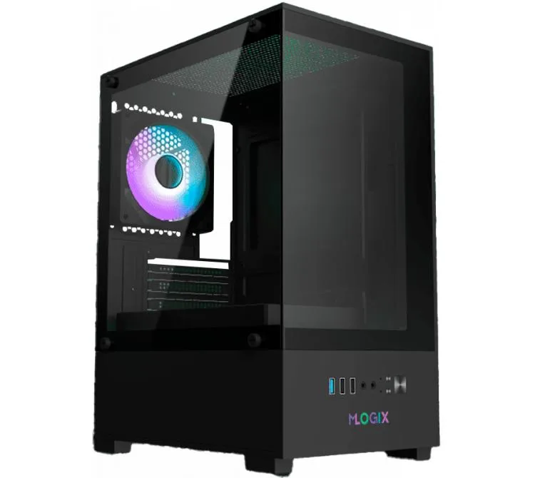 Gabinete Mlogix View Max 180 Mini 3x120mm Fan RGB Mini ITX Vidrio Templado