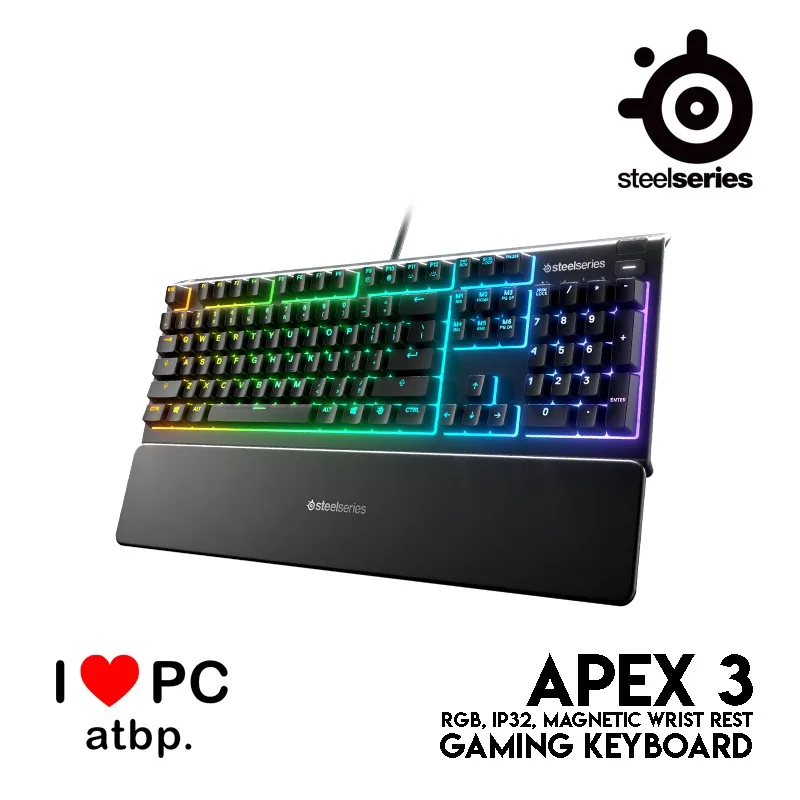 Teclado Steelseries Apex 3 Tkl Switch Whisper-quiet Ip32 Water Resistant Black RGB