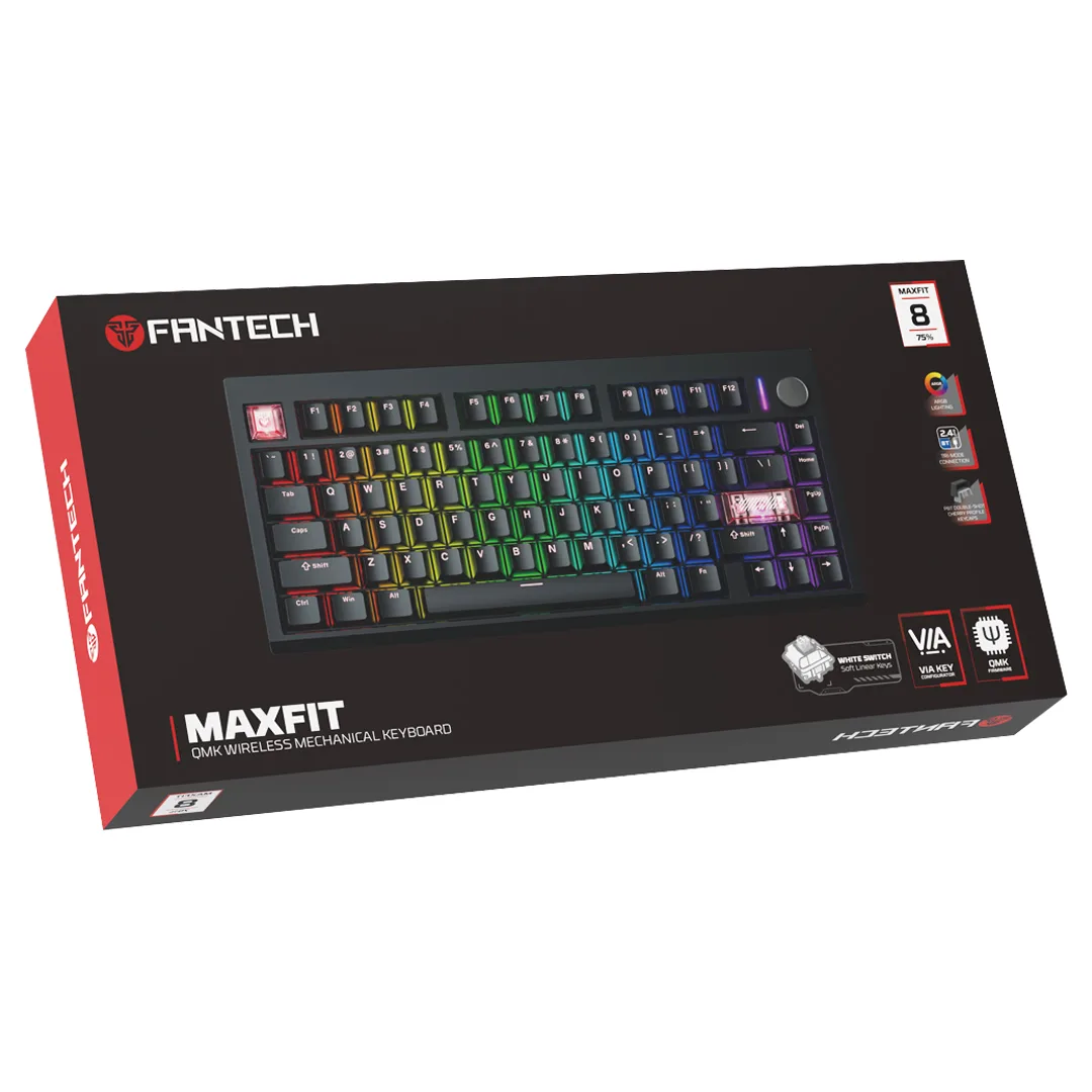 Teclado Mecánico Inalambrico Fantech Maxfit8 Mk921 Black (brown Switch)