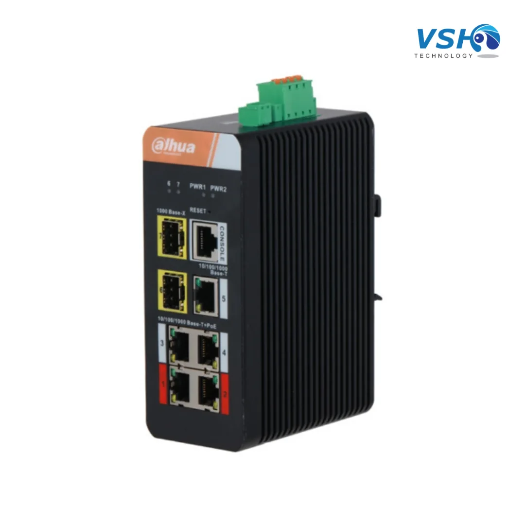 7-PORT Gigabit Industrial Switch With 4-PORT Poe (...