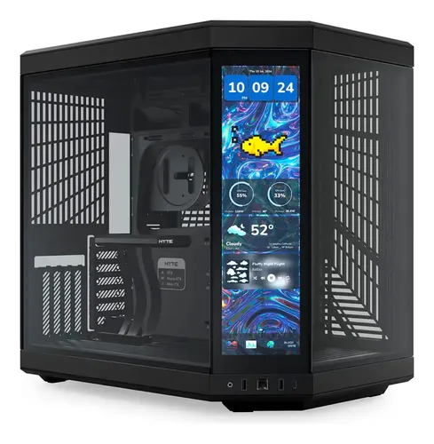 Gabinete Hyte Y70 Touch Infinite Black Cherry Vidrio Templado Pantalla Tactil 2.5k Lcd Ips 60hz Inc. Cable Riser PCIE 4x16 Usb-c 3.2  Bulk - Outlet