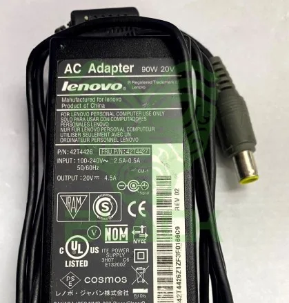 Cargador Lenovo 20V - 4.5A