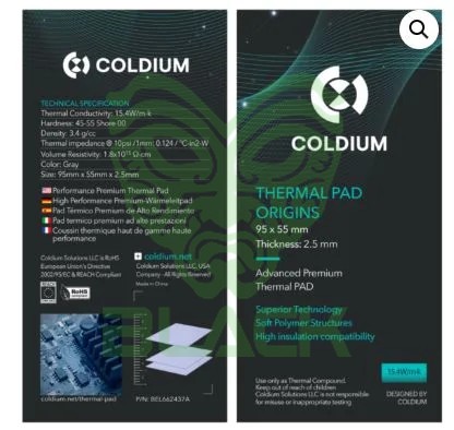 Thermal Pad Coldium 95x55 2.5mm 17W/mk