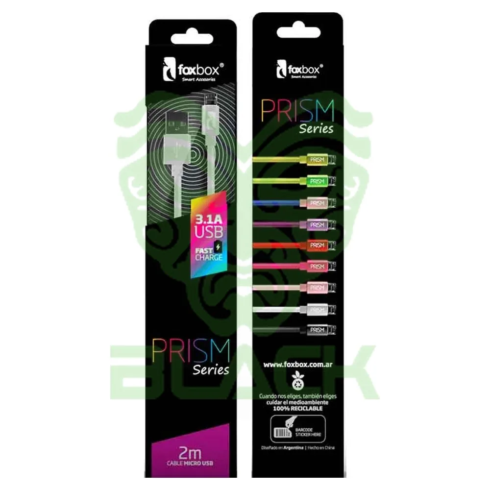Cable Prism Micro USB Foxbox 2m Blanco