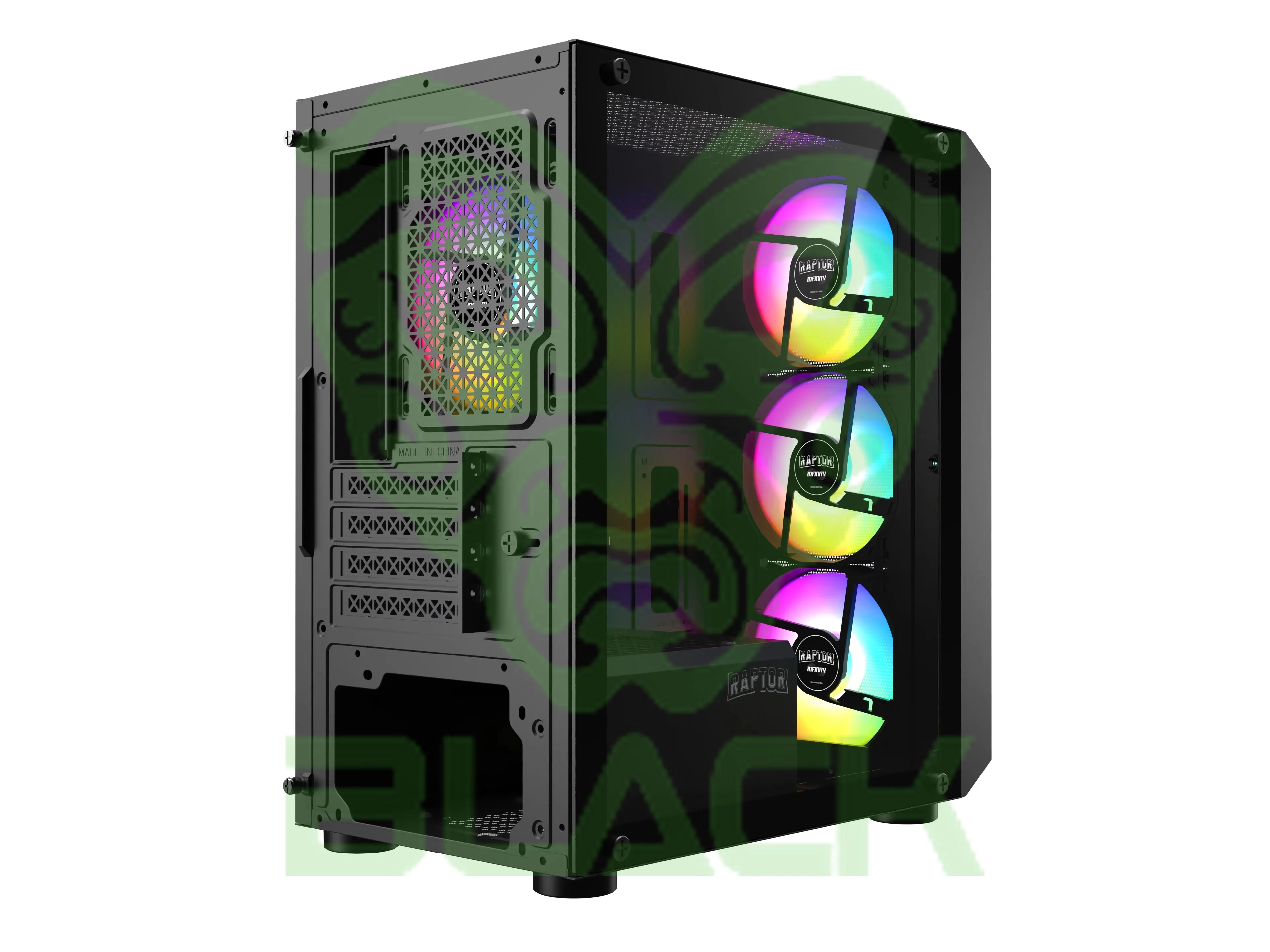 Gabinete Raptor Infinity Mesh Tg X2 Mid-tower RGB Fan X4
