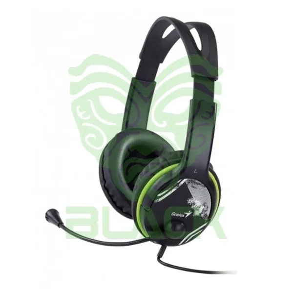 Auricular C/Mic Genius Hs-400a,green,+single Jack Cable