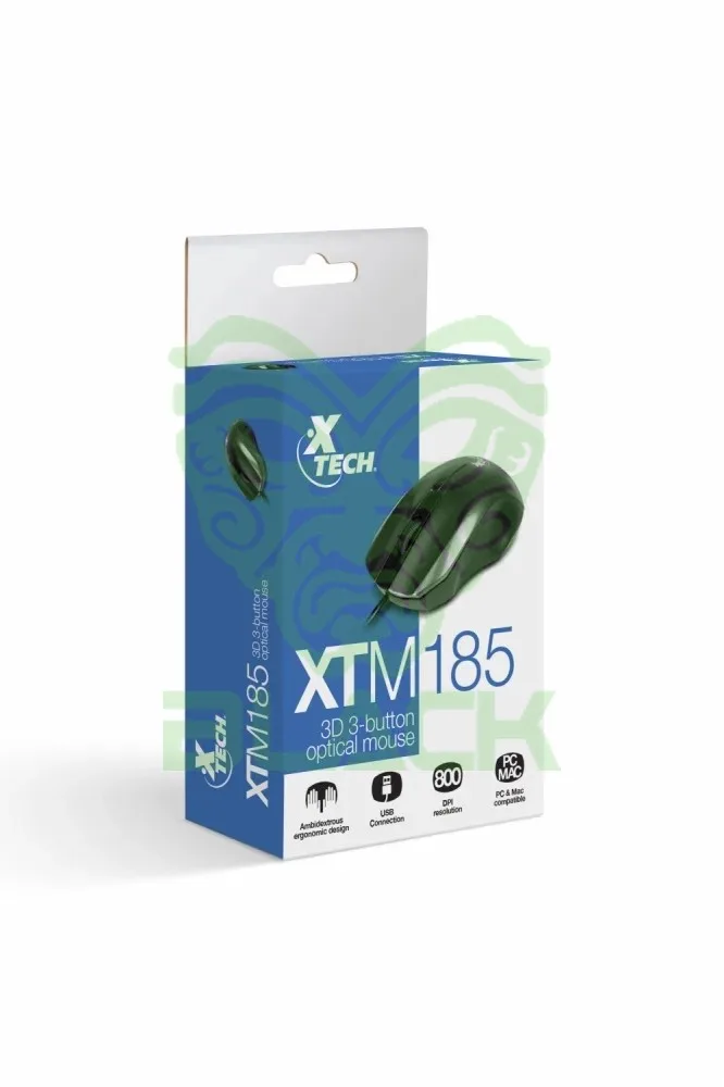 MOUSE X-TECH OPTICO CON CABLE RES 800DPI