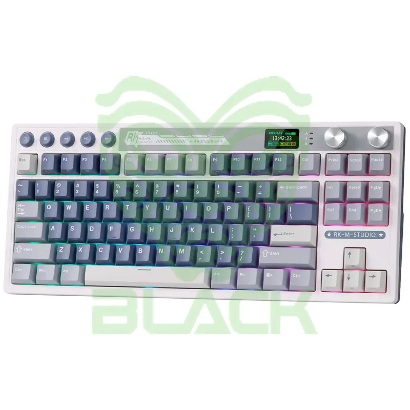 TECLADO ROYAL KLUDGE RKM87 OCEAN BLUE SWITCH BEIGE 75%