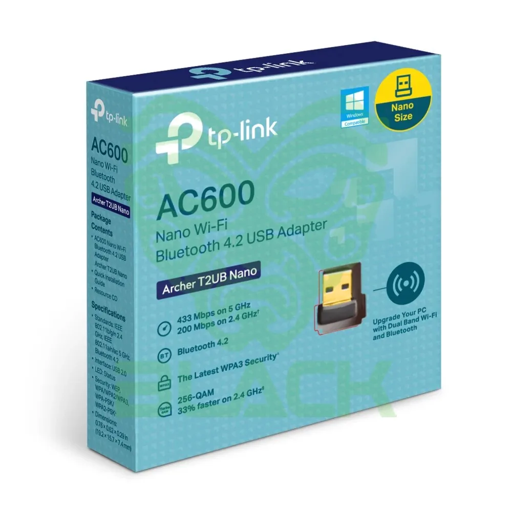 Archer T2ub Nano P.redw + Bluetooth USB Ac600 Dual Band