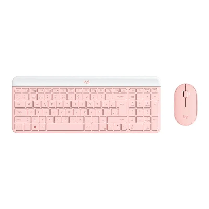 Combo Teclado Mouse Inalámbricos Logitech Mk470 Slim Rose