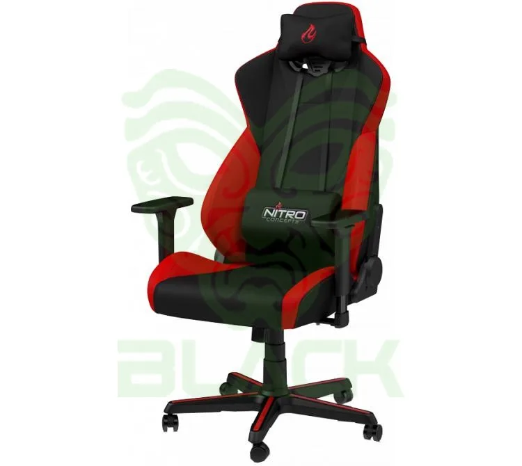 SILLA GAMER NITRO CONCEPTS S300 - NEGRO/ROJO (PESO MAX. 135KG)