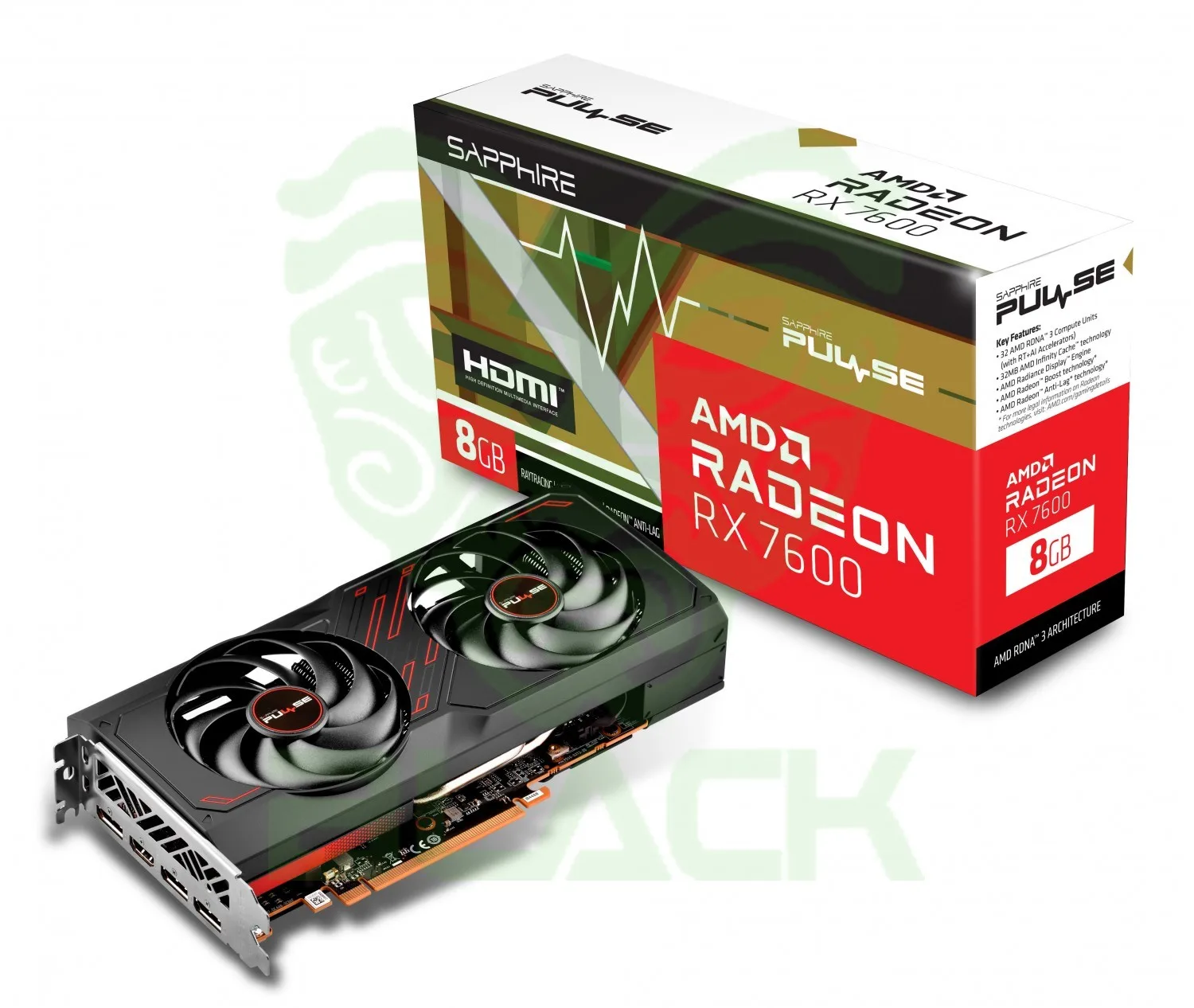 PLACA DE VIDEO SAPPHIRE PULSE RX 7600 OC 8GB