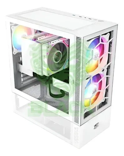 COMBO XYZ GABINETE ATOM WHITE 3X FANS ARGB MESH USB-C + FUENTE 750W 80 PLUS BRONZE ARGB PHANTOM