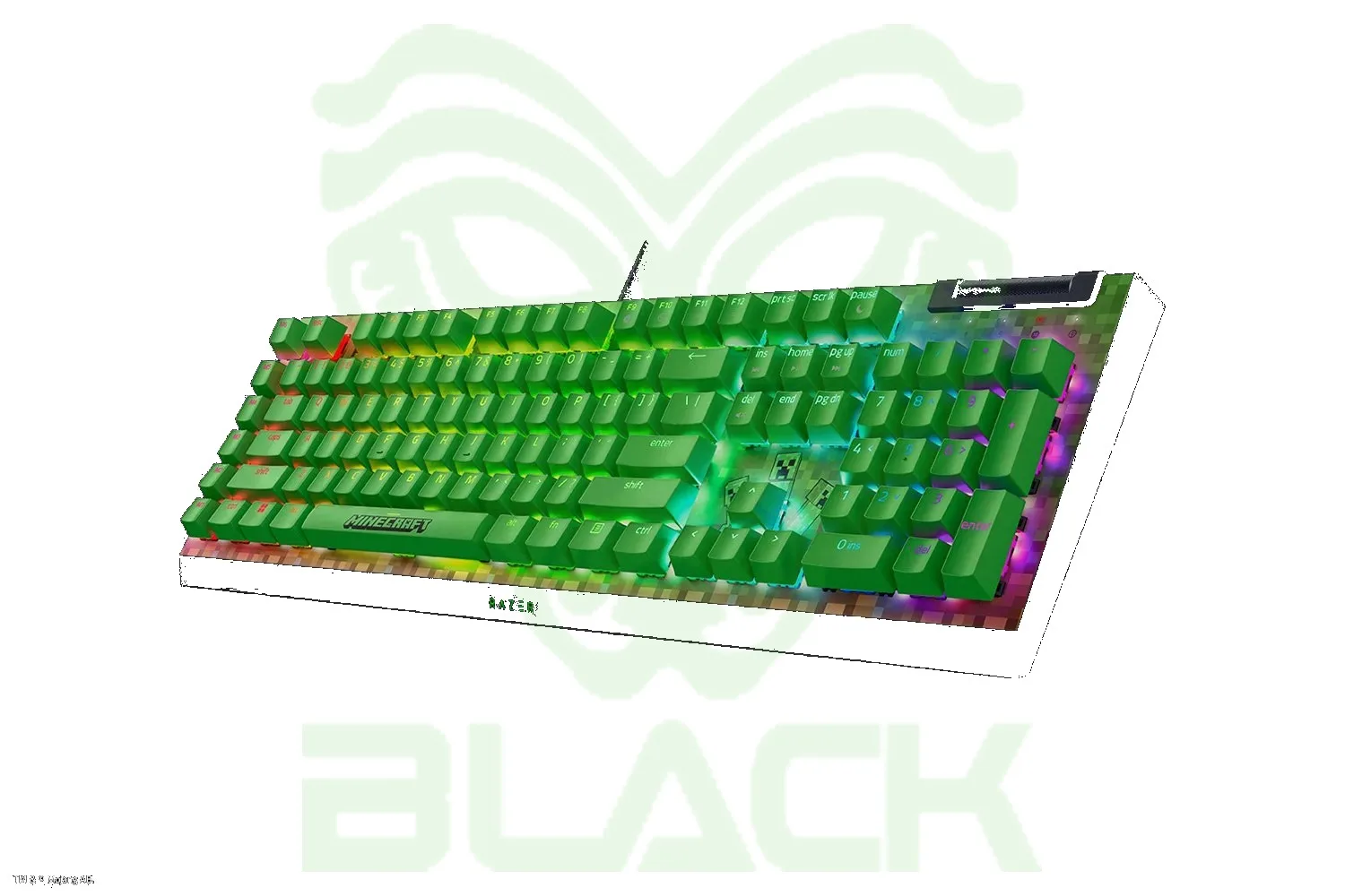 TECLADO GAMER RAZER BLACKWIDOW V4 X MINECRAFT EDITION GREEN-SWITCH US-EN