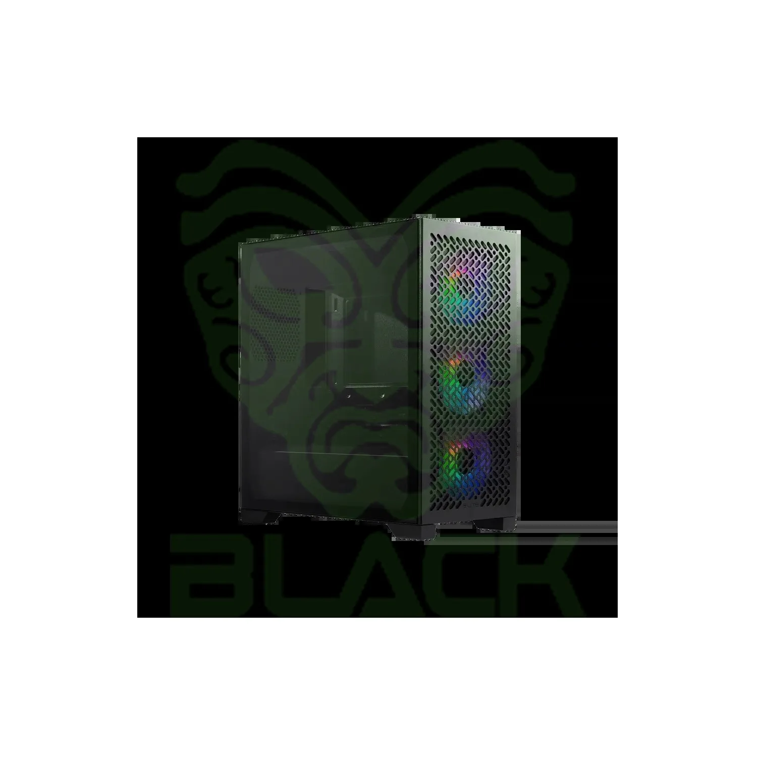 GABINETE COOLER MASTER ELITE 302 MINI TOWER 3 FANS ARGB TEMPERED GLASS BLACK S/FUENTE