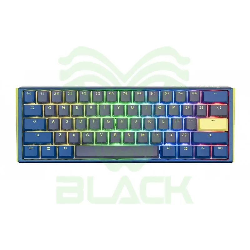 TECLADO MECANICO DUCKY ONE 3 DAYBREAK MINI TECLAS AZULES INTERRUPTOR MARRON INGLES PBT DOBLE DISPARO SIN COSTURAS