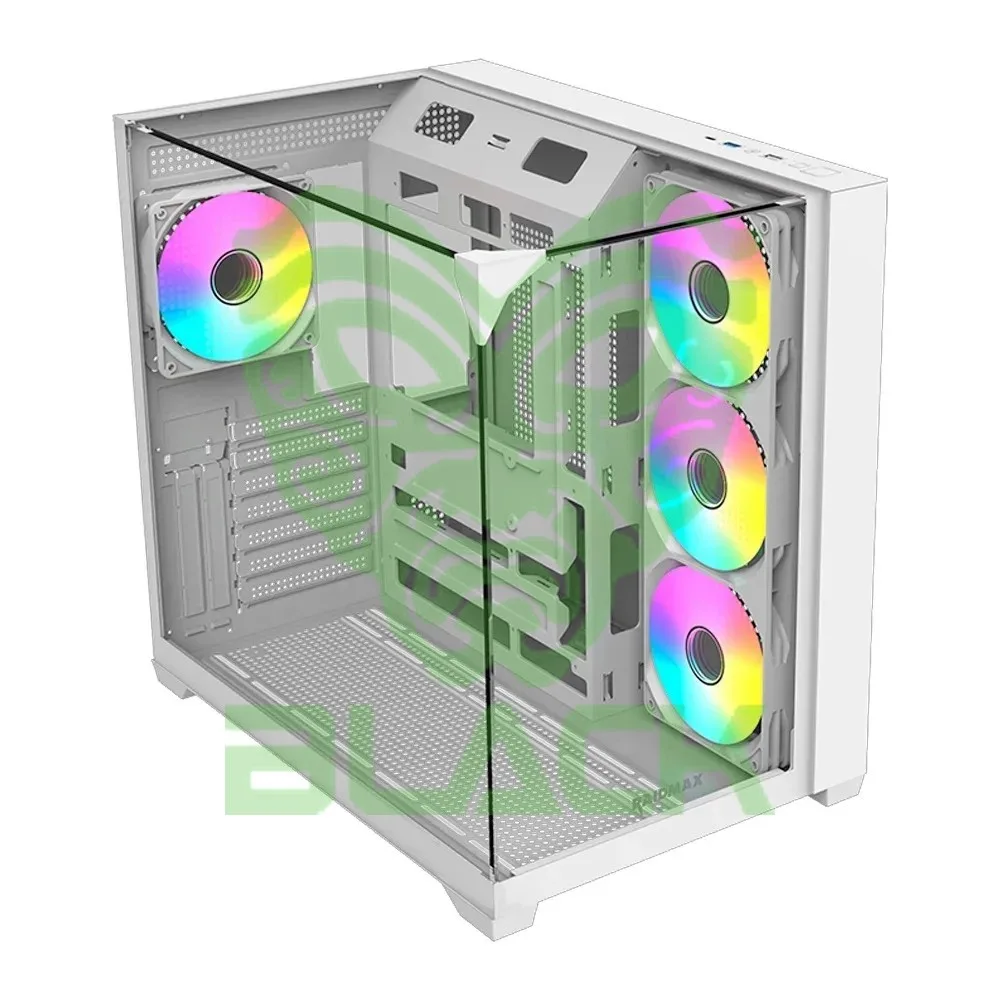 GABINETE GAMER RAIDMAX INFINITA I620 WHITE ATX FISHTANK ARGB