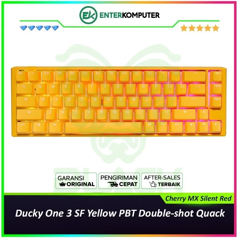 TECLADO MECANICO DUCKY ONE 3 SF YELLOW PBT DOUBLE-SHOT QUACK MECHANICAL GAMING KEYBOARD – CHERRY MX BROWN