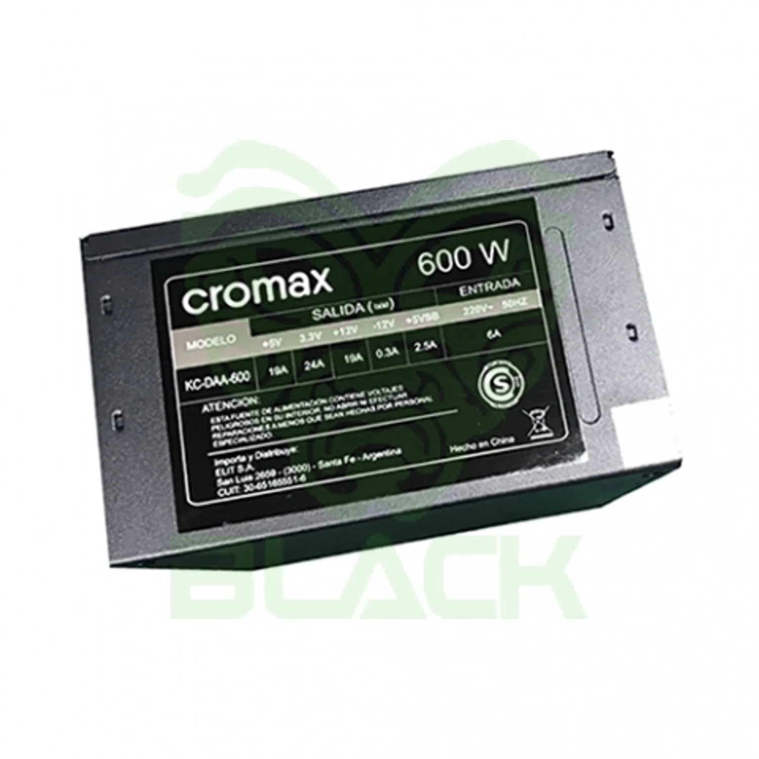 FUENTE CROMAX KC-DAA-600 600W ATX 24 PINES