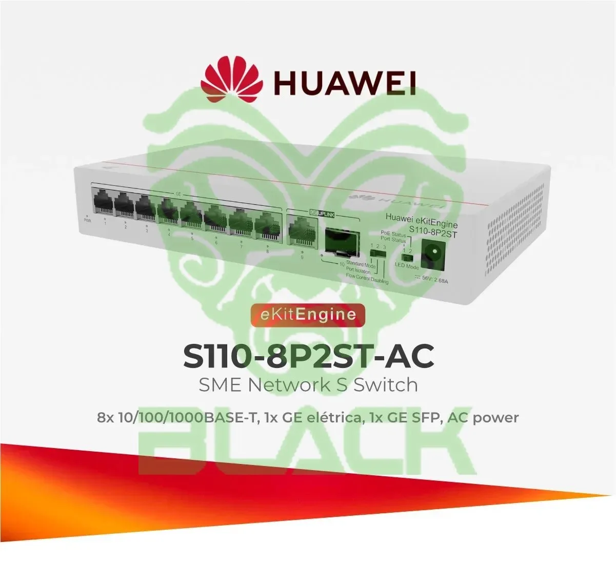 SWITCH HUAWEI EBG 8P GE 4-SFP GE POE+ (124W) LAYER 2+