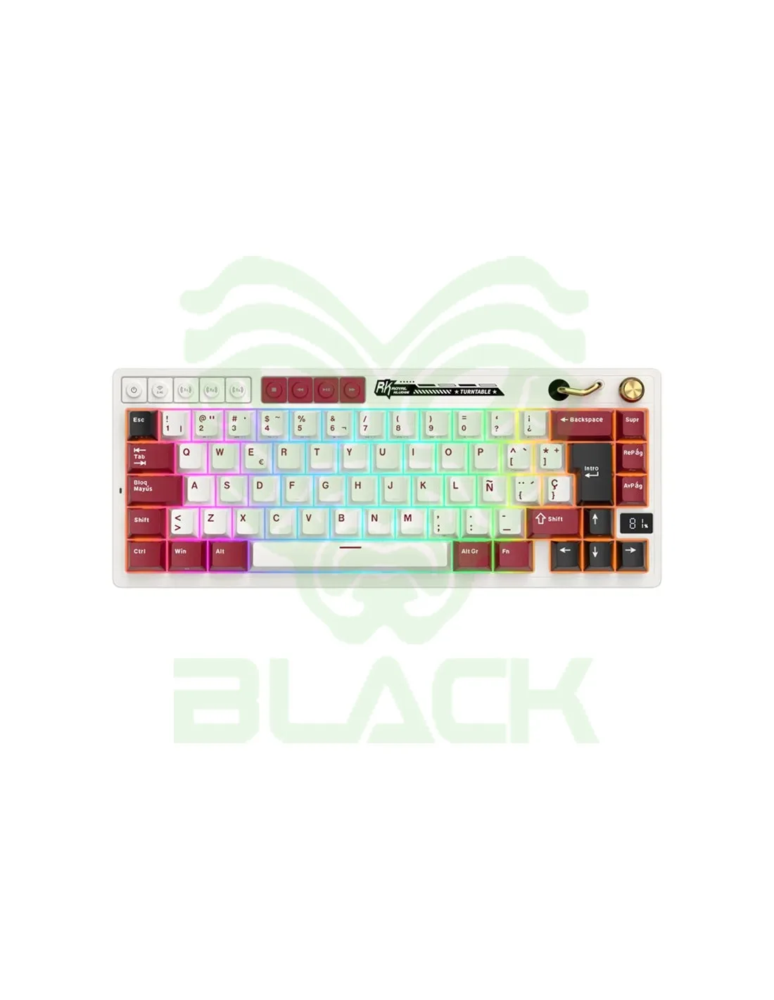 TECLADO ROYAL KLUDGE RKR65 BERRY RED SWITCH CREAM 65%
