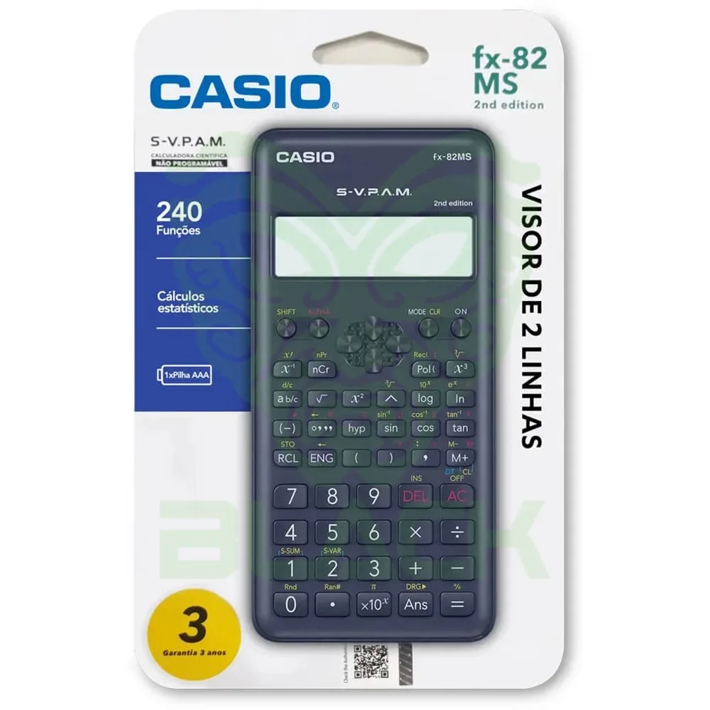 CALCULADORA CIENTIFICA CASIO (FX-82MS-2) 240 FUNCIONES BLACK