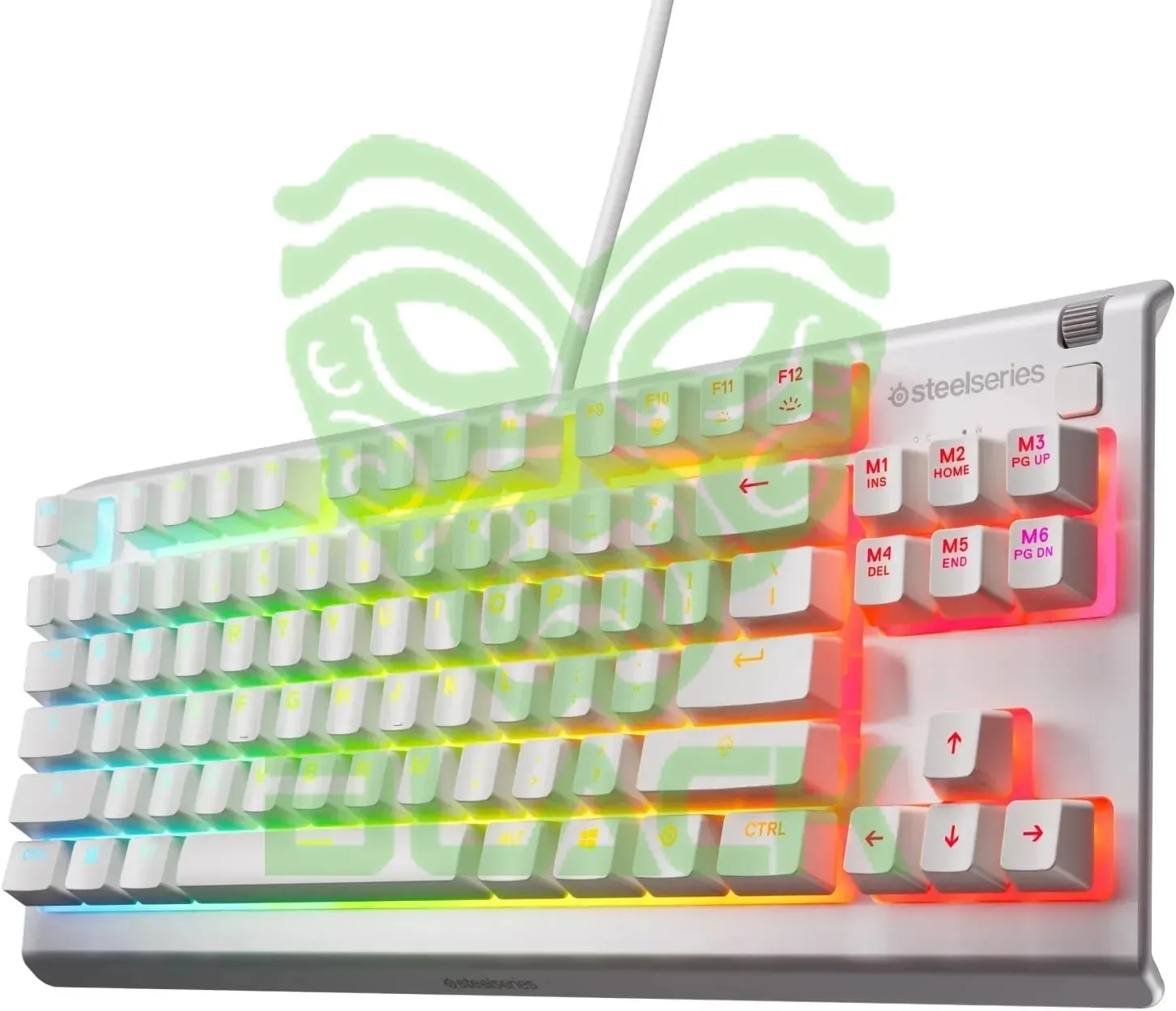 TECLADO STEELSERIES APEX 3 TKL SWITCH WHISPER-QUIET IP32 WATER RESISTANT WHITE RGB