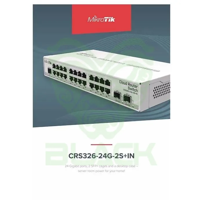 SWITCH MIKROTIK 326-24G-2S+ L5 24ETH 2SPF+ IN-DESKT S/F