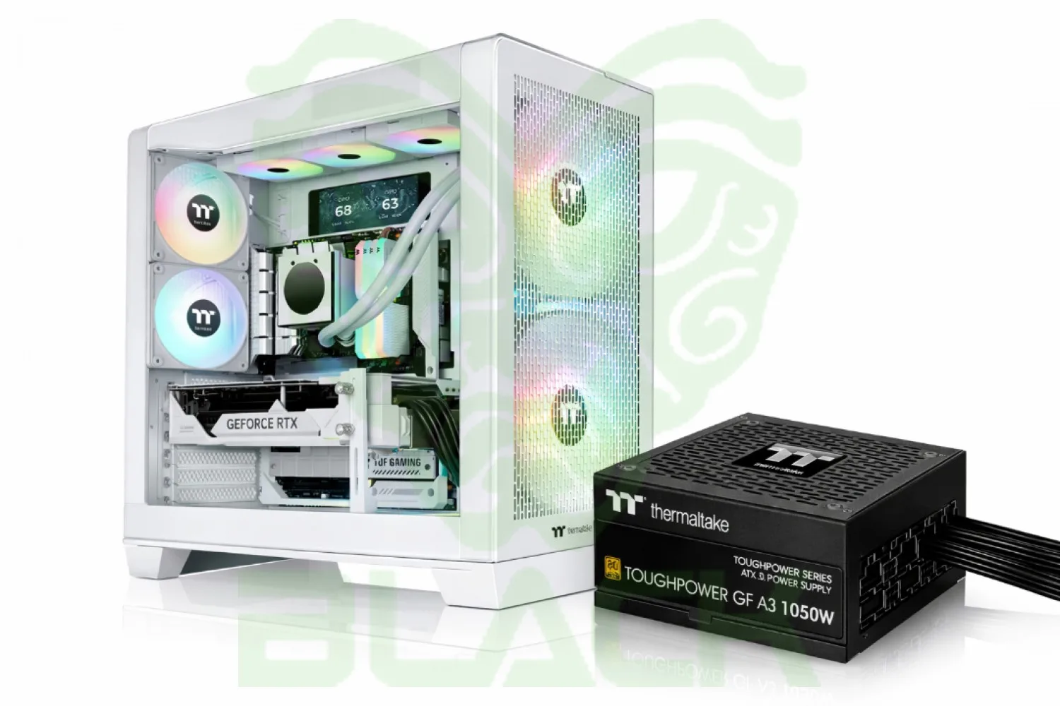 GABINETE C/FUENTE VIEW 390 + 1050W 80 PLUS GOLD (WHITE EDITION)