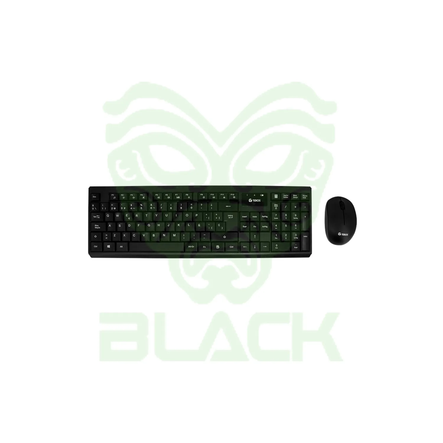 COMBO TECLADO Y MOUSE INALAMBRICO TEROS TE-4062N 2.4GHZ BLACK