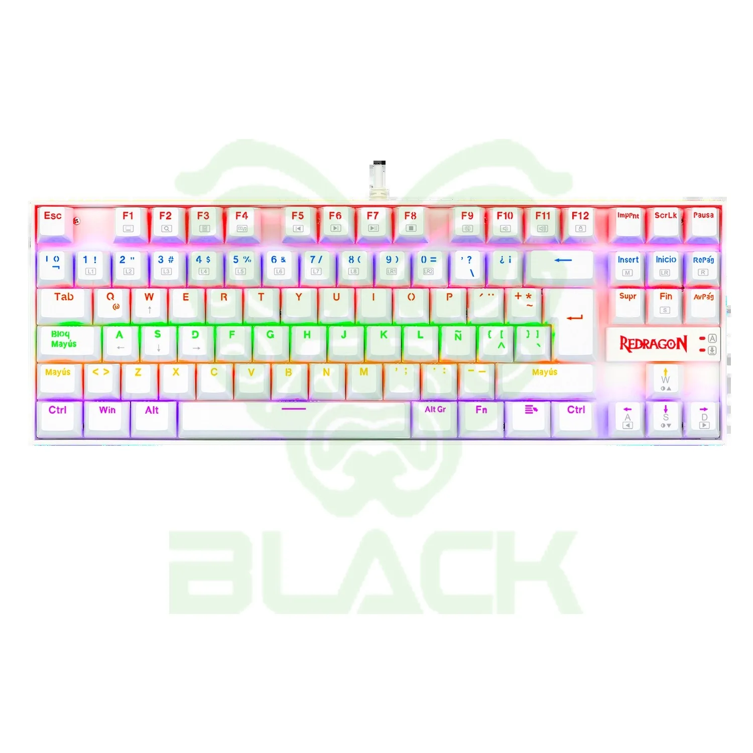 TECLADO REDRAGON KUMARA 2 K552 RAINBOW BLANCO