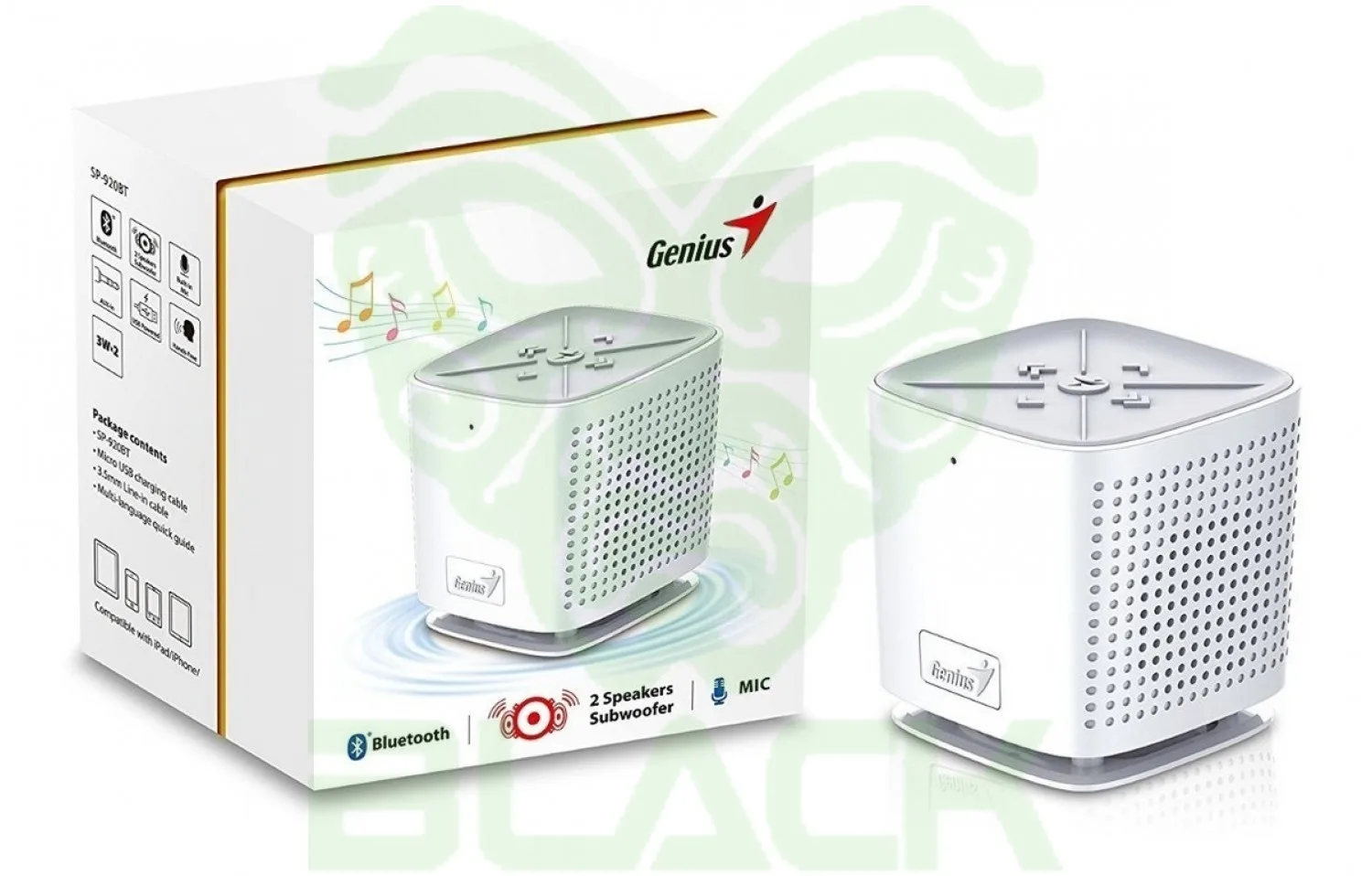 PARLANTE PORTATIL BLUETOOTH GENIUS SP-925BT WHITE