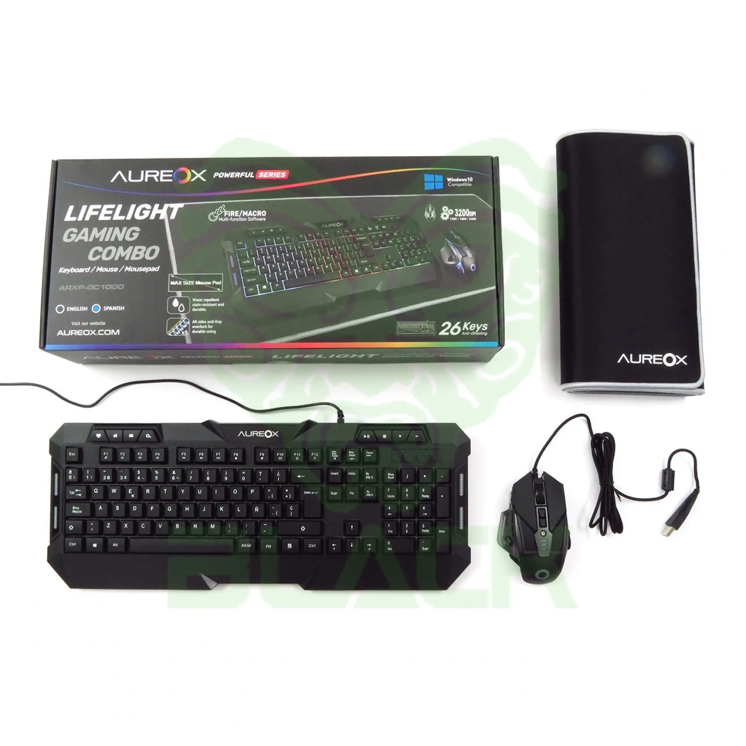 TECLADO Y MOUSE + PAD AUREOX LIFELIGHT GAMING GC1000