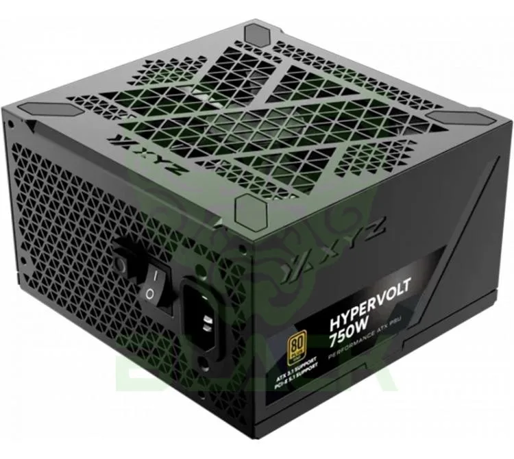 FUENTE XYZ 750W 80 PLUS GOLD ATX 3.1 PCIE 5.1 FULL MODULAR HYPERVOLT BLACK