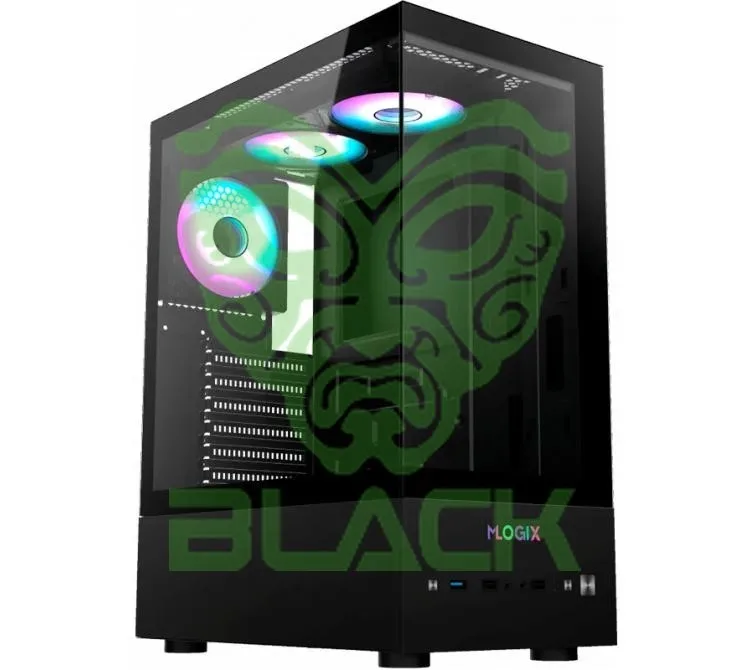 GABINETE MLOGIX VIEW MAX 180 3X120MM FAN ARGB M-ATX VIDRIO TEMPLADO