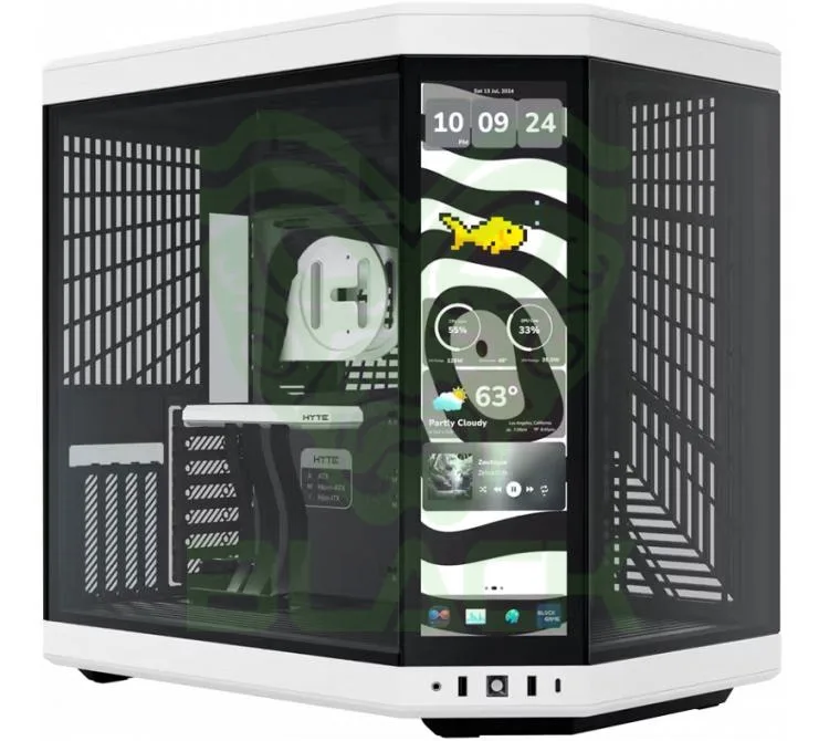 GABINETE HYTE Y70 TOUCH INFINITE PANDA VIDRIO TEMPLADO PANTALLA TACTIL 2.5K LCD IPS 60HZ INC. CABLE RISER PCIE 4X16 USB-C 3.2