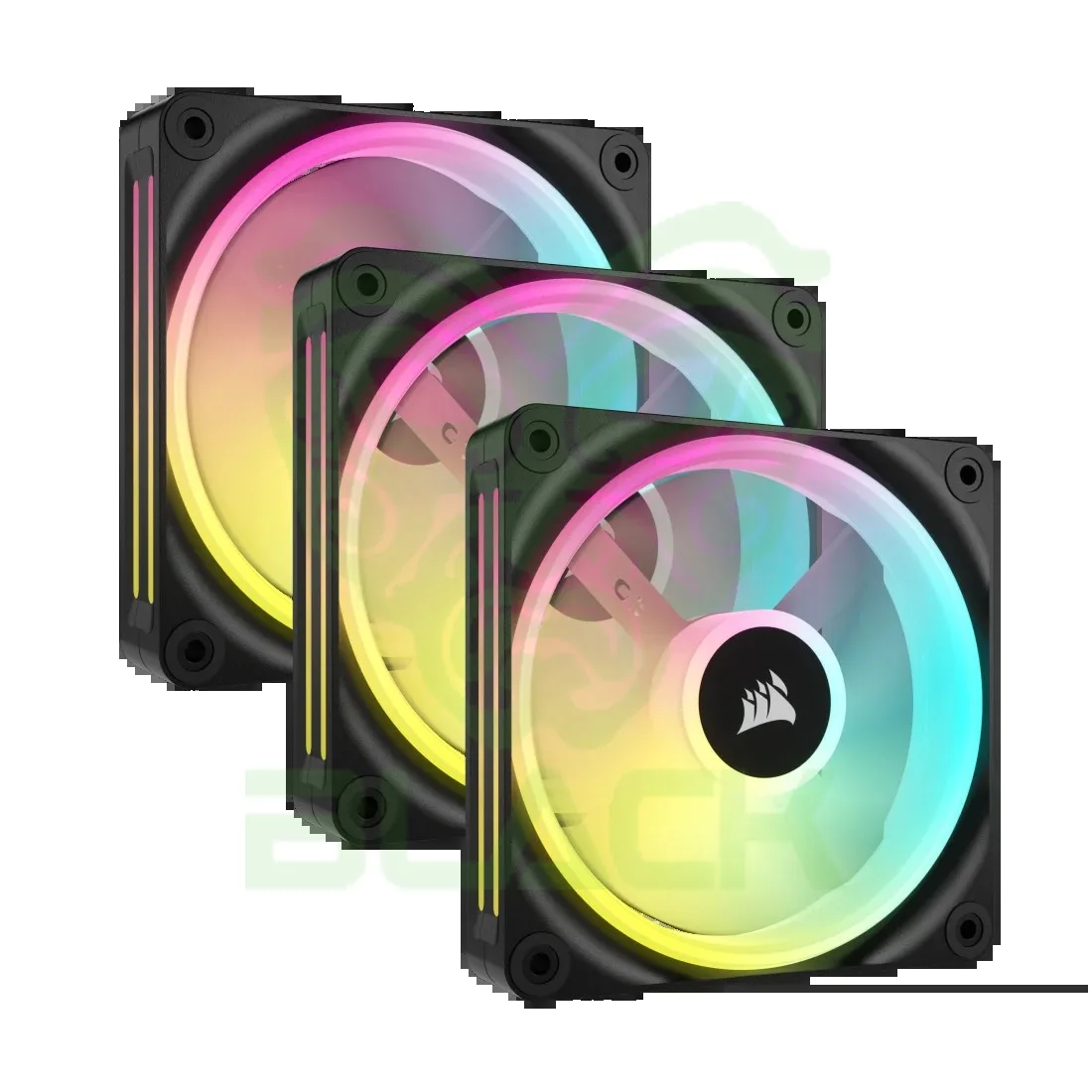 FAN COOLER CORSAIR PWM ICUE LINK QX120 RGB 120MM BLACK PACK X3