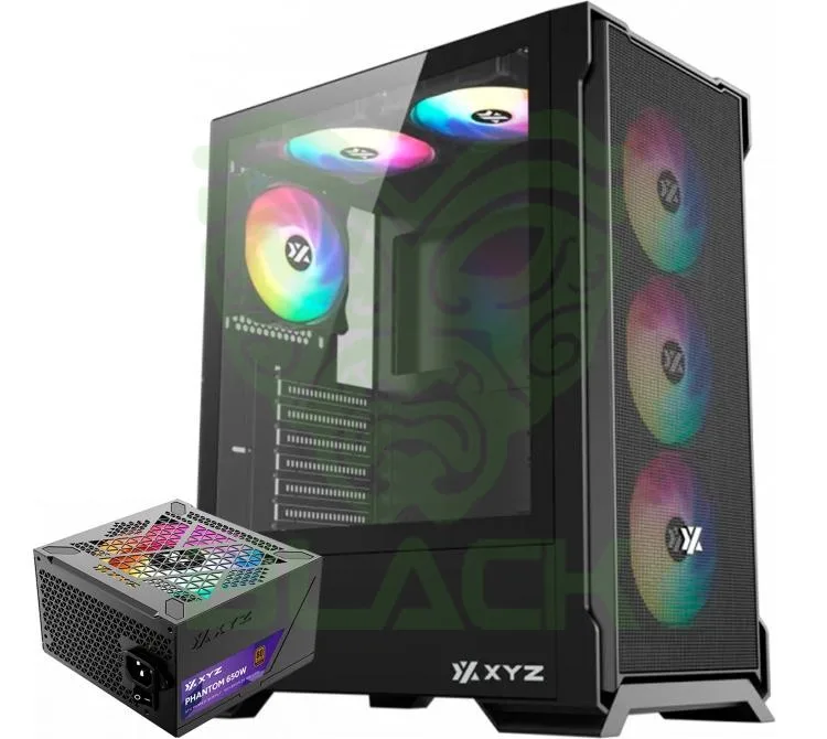 GABINETE XYZ AIRONE 300-X MESH 6X120MM ARGB FANS USB-C VIDRIO TEMPLADO