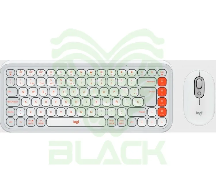 Combo Logitech Teclado Y Mouse Pop Icon White Bluetooth 5.1 Windows/Mac