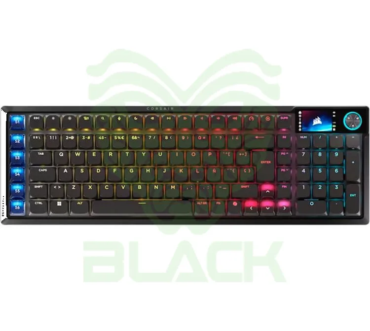 TECLADO MECANICO CORSAIR VANGUARD AIR 99 WIRELESS SLIPSTREAM BLUETOOTH 8000HZ HYPER POLLING SWITCH OPX PANTALLA LCD RGB ICUE