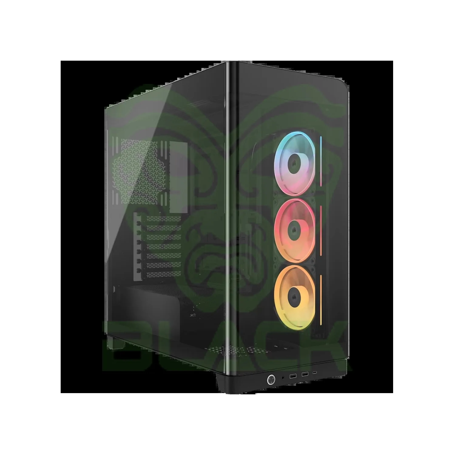 GABINETE CORSAIR FRAME 4500X LX-R RGB ICUE LINK MID TOWER DE CRISTAL PANORÁMICO NEGRO
