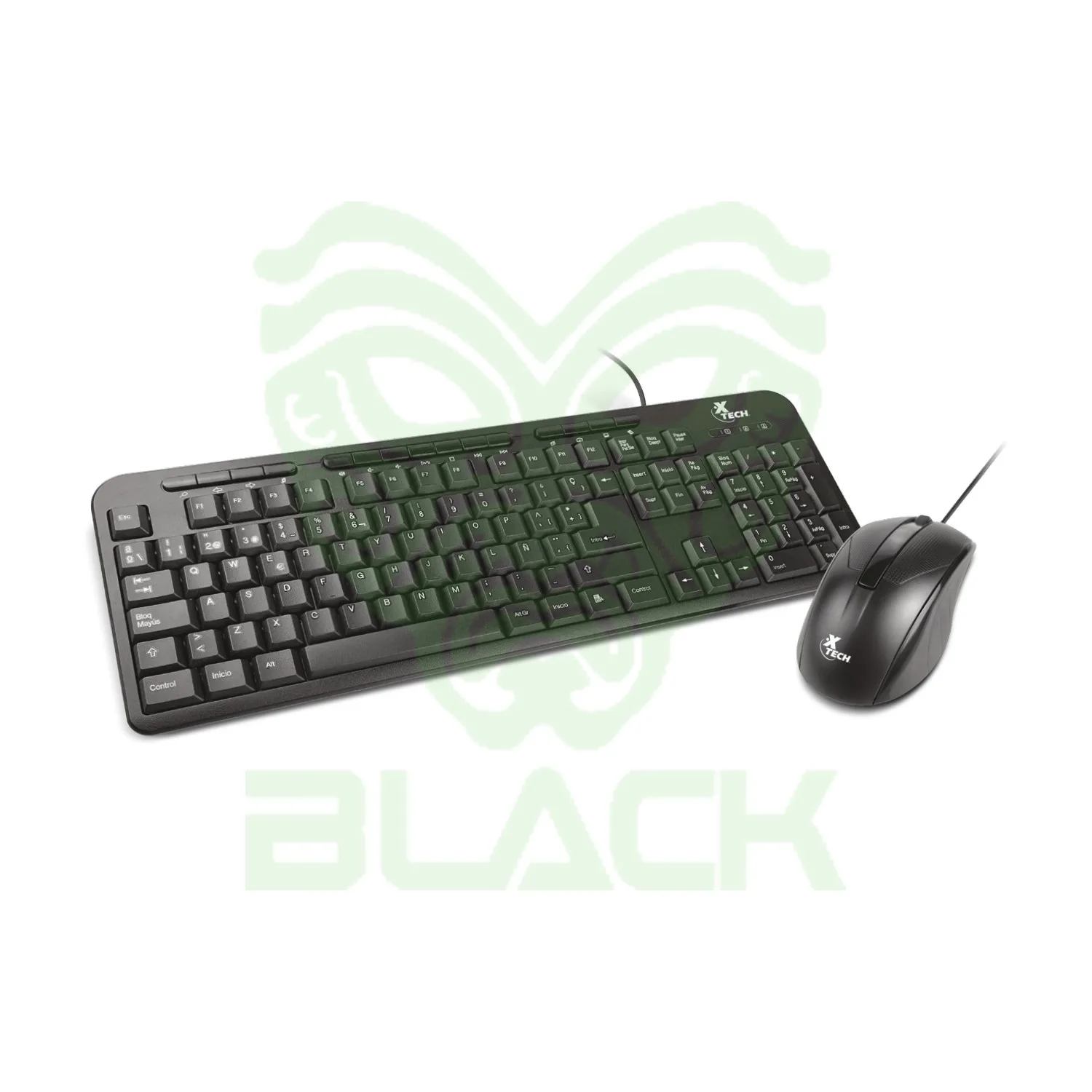 TECLADO Y MOUSE C/CABLE XTECH XTK-301S NEGRO