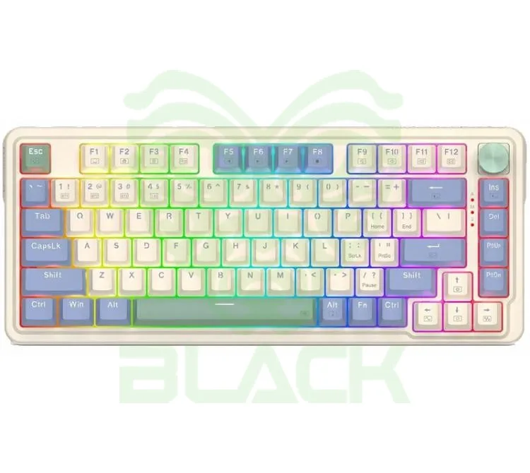 TECLADO MECANICO REDRAGON K673 UCAL PRO WIRELESS BLUETOOTH 75% SWITCH LINEAR RED CREAM/PURPLE/GREEN RGB