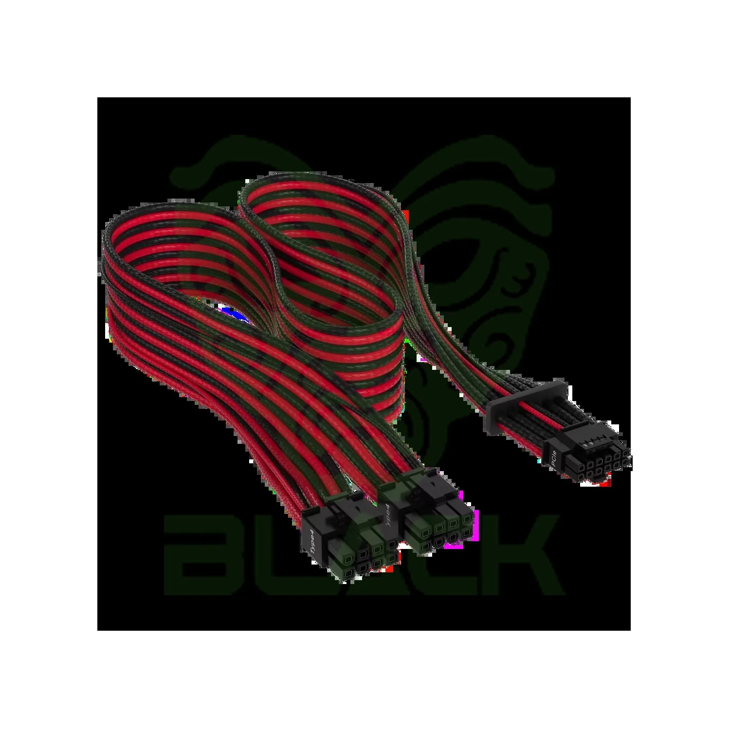 CABLE CON FUNDAS INDIVIDUALES PCIE GEN 5 12V-2X6 DE 600 W Y 12 4 PATILLAS CON FUNDA INDIVIDUAL, TYPE 4, ROJO/NEGRO