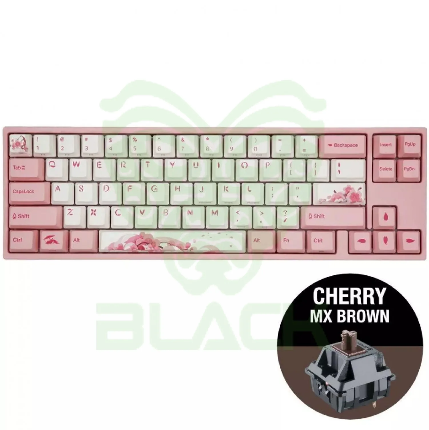 TECLADO MECANICO DUCKY MIYA PRO SAKURA V2 SWITCH CHERRY MX BROWN INGLES PBT ILUMINACION LED BLANCO