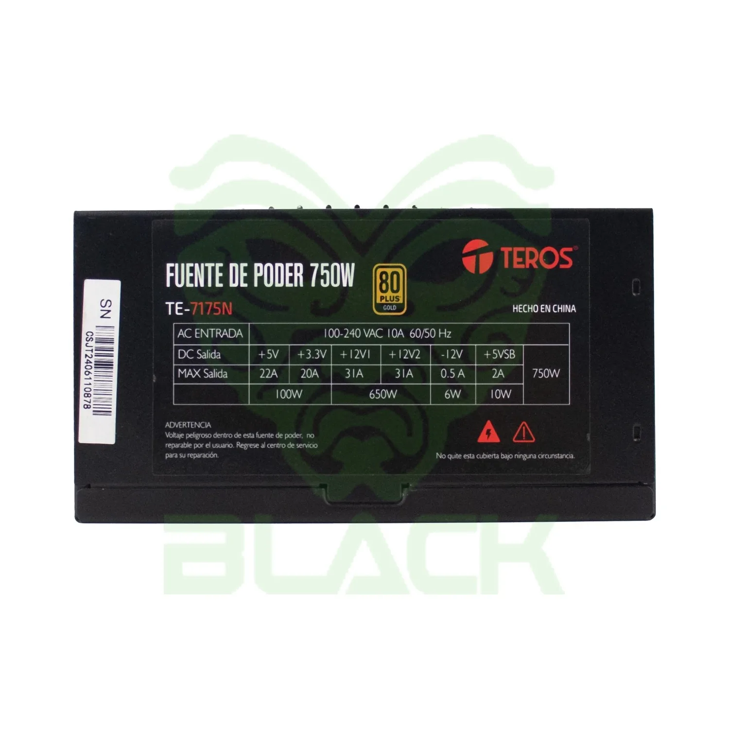 FUENTE TEROS TE-7175W 750W 80 PLUS GOLD ATX FULL MODULAR