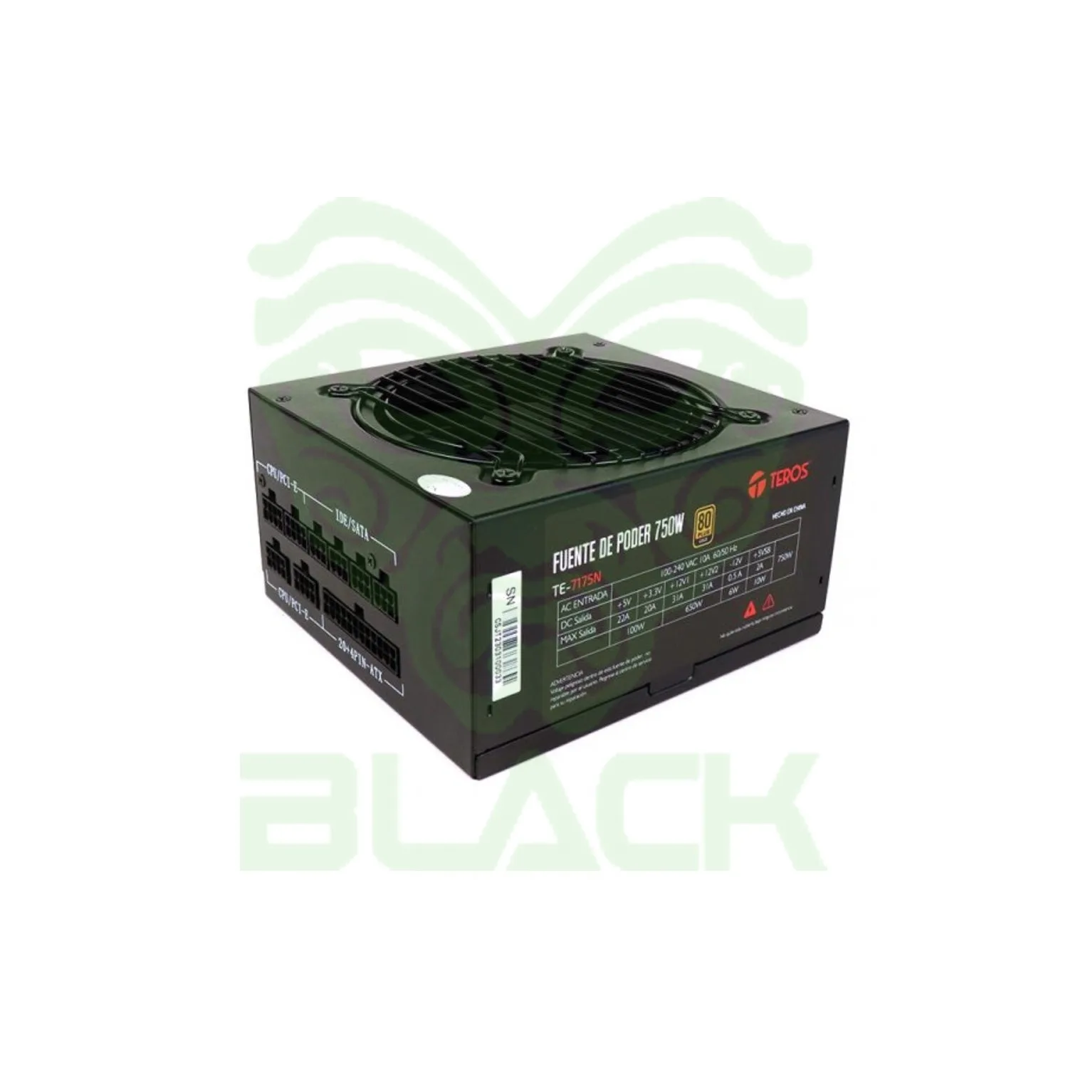 FUENTE TEROS TE-7175N 750W 80 PLUS GOLD ATX FULL MODULAR