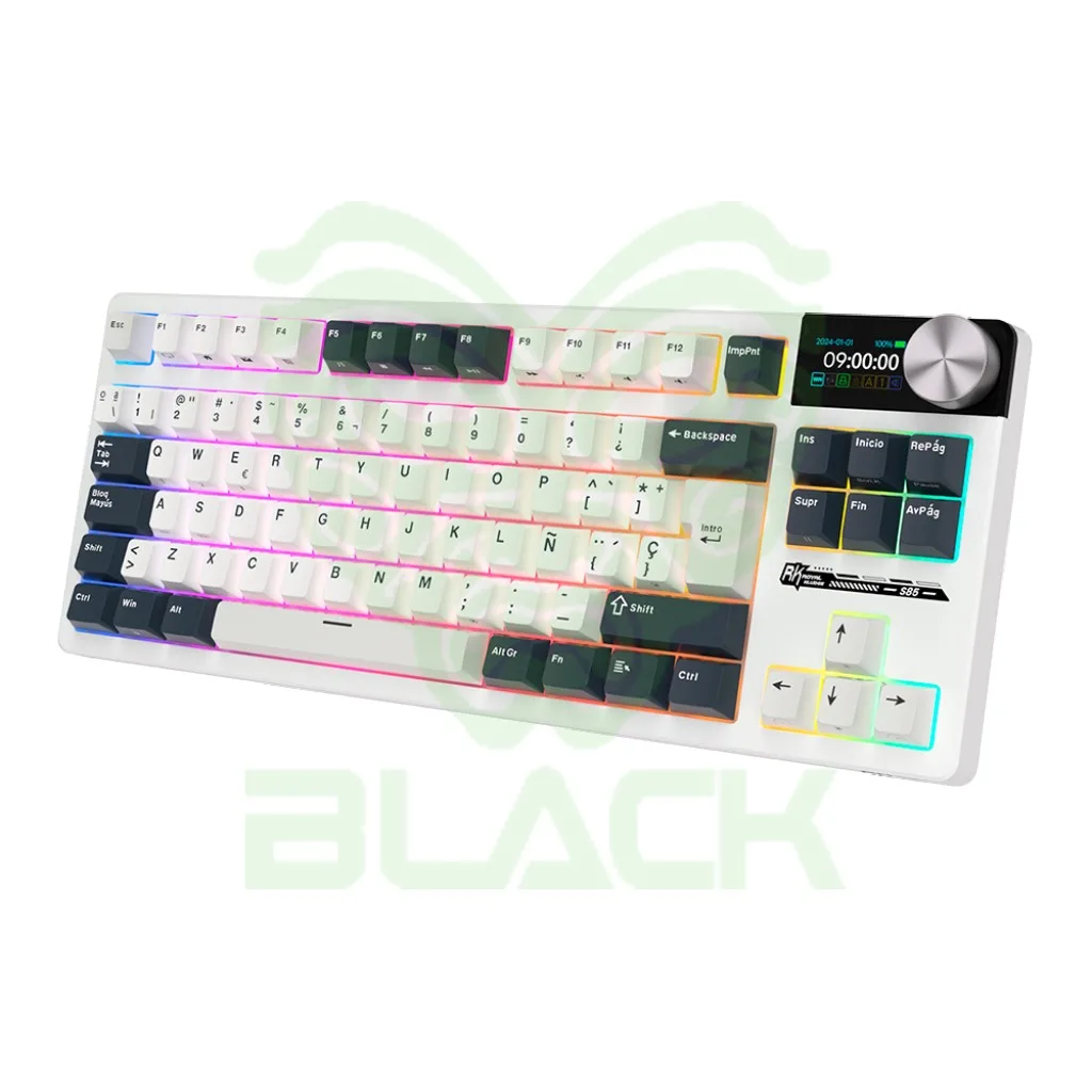 TECLADO ROYAL KLUDGE RKS85 WHITE NIGHT SWITCH CLOUD 85%