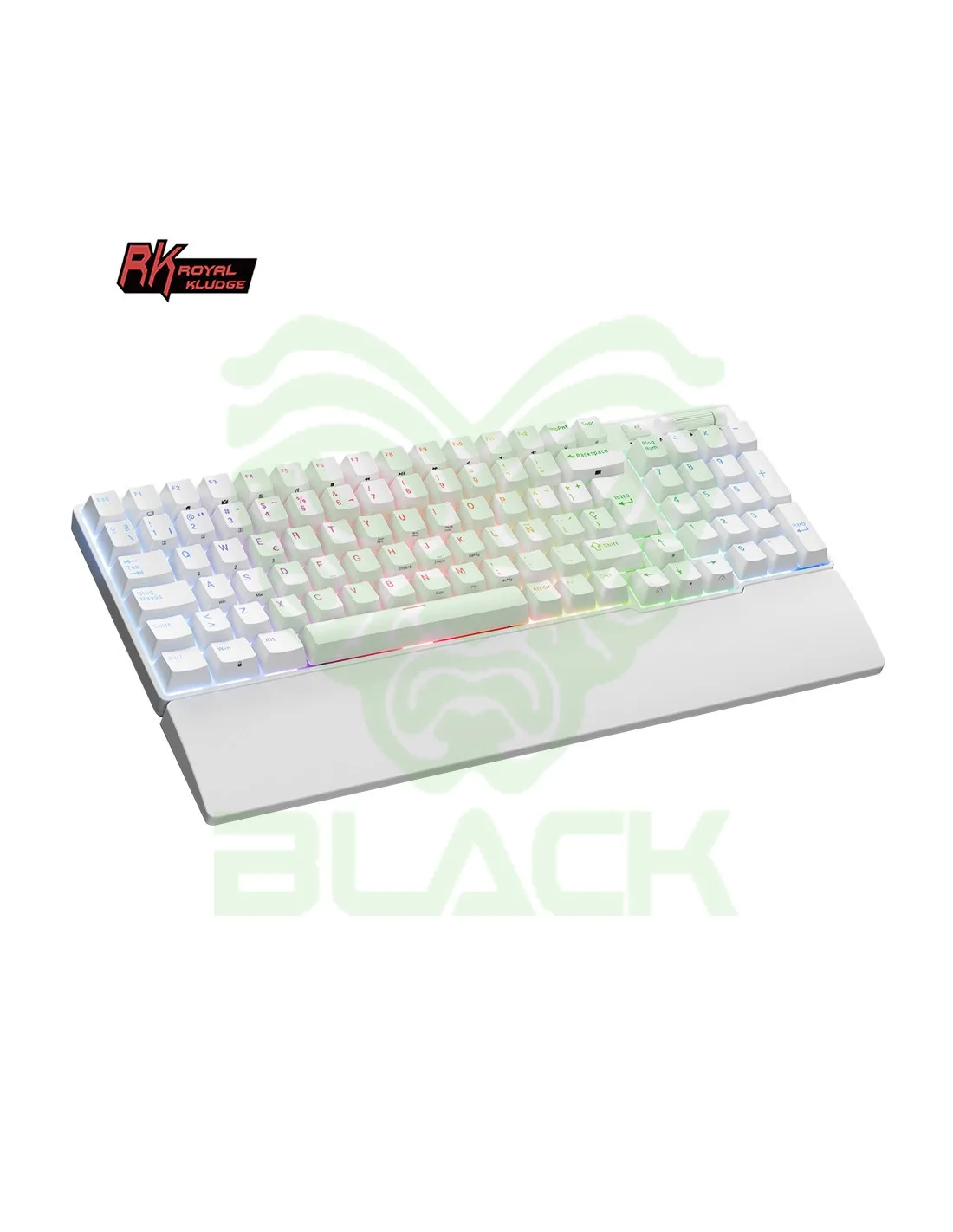 TECLADO ROYAL KLUDGE RK96 WIRELESS WHITE SWITCH BROWN 90%