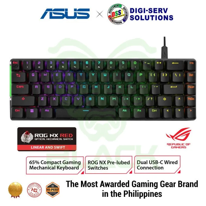 TECLADO MECANICO ASUS ROG M602 FALCHION ACE BLACK SWITCH NX RED US